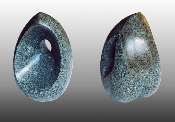 Pierced form in black soapstone